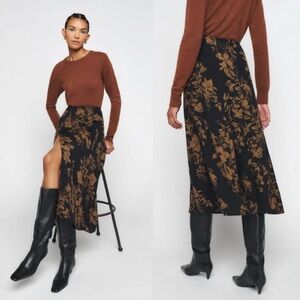 Reformation Zoe Floral Midi Skirt
